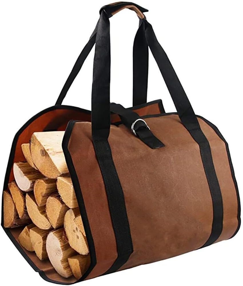 Große, Robuste Tragetasche Für Brennholz, 99,1 X 48,3 Cm, Tragbare Holz-tragetasche Mit Griffen, Aufbewahrungs-organizer Aus Segeltuch Für Camping, Gartenarbeit, Feuerstellen, Ausrüstung