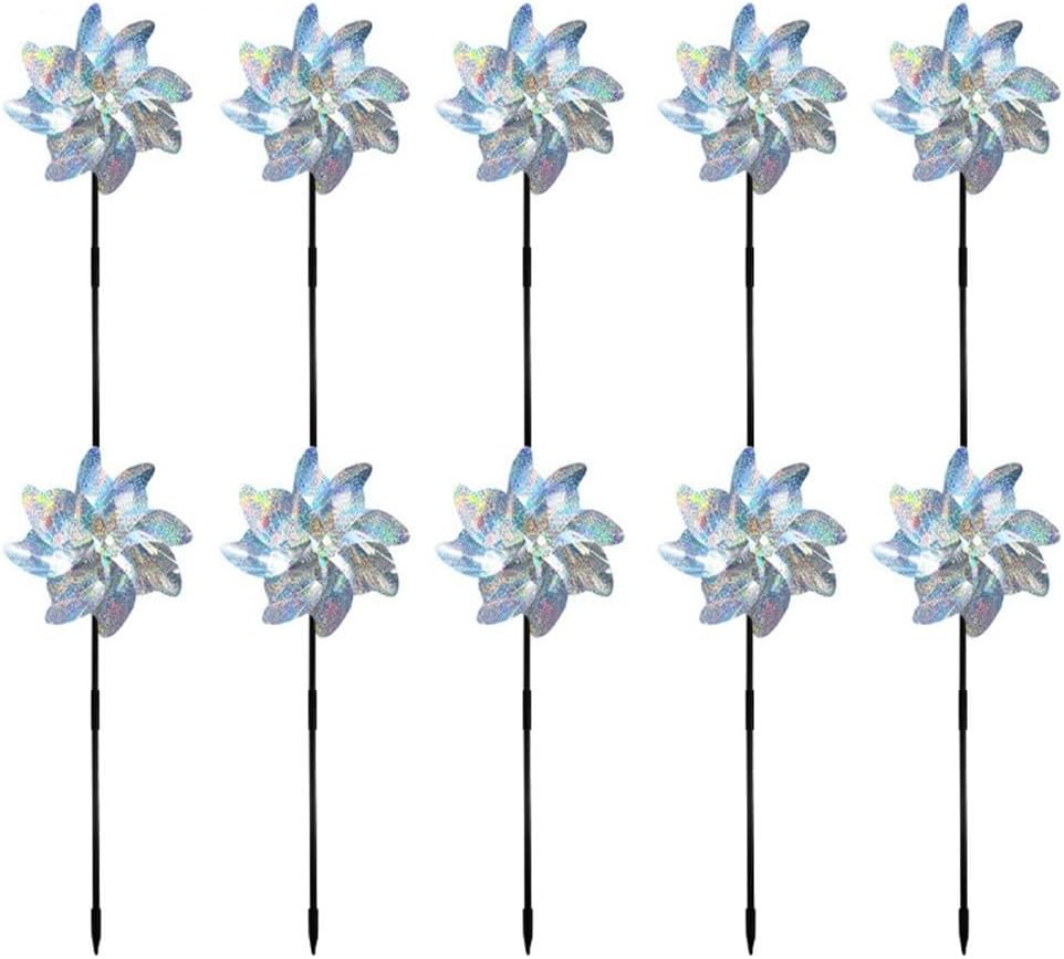 10 Stück Reflektierende Pvc-windspiele Für Outdoor-dekoration Und Vogelabwehr, Für Hof, Terrasse, Obstgarten Und Bauernhof (silber)