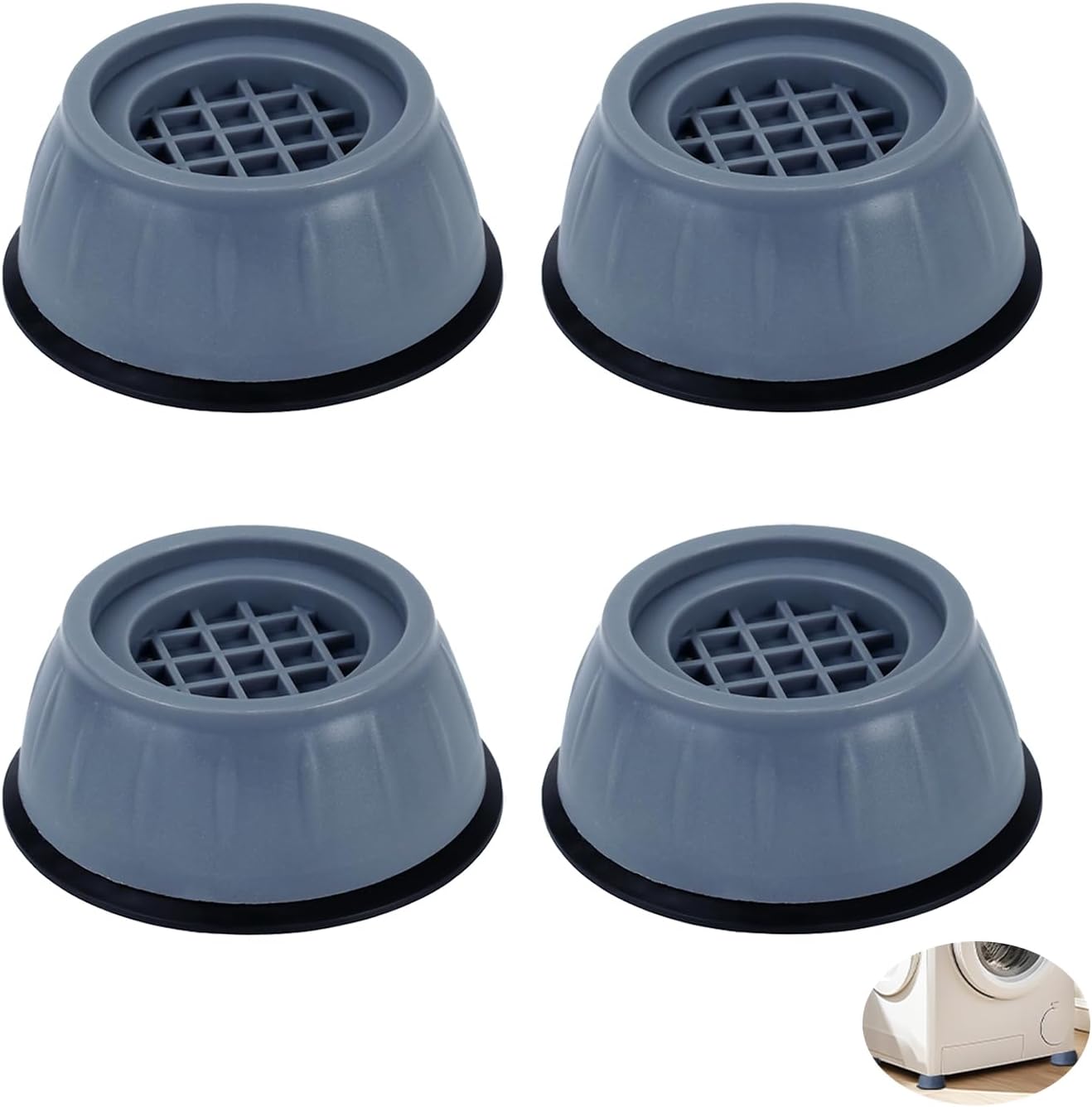 4 Stück Anti-vibrations-waschmaschinenfüße, Waschmaschinen-schutzfüße, Rutschfestes Gummi, Große Anti-vibrations-pads, Einfach Zu Installieren Für Trockner Und Möbel