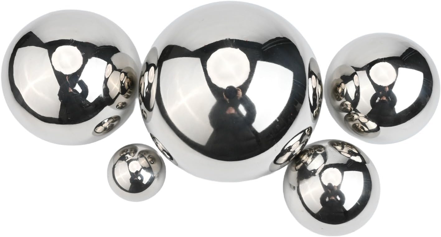 Große Dekorative Gartenkugeln Aus Stahl Mit Reflektierender Spiegeloberfläche Für Den Außenbereich, Hof, Terrasse, Flur Oder Teich, Wetterbeständig Und Robust, Silber, 1er-set