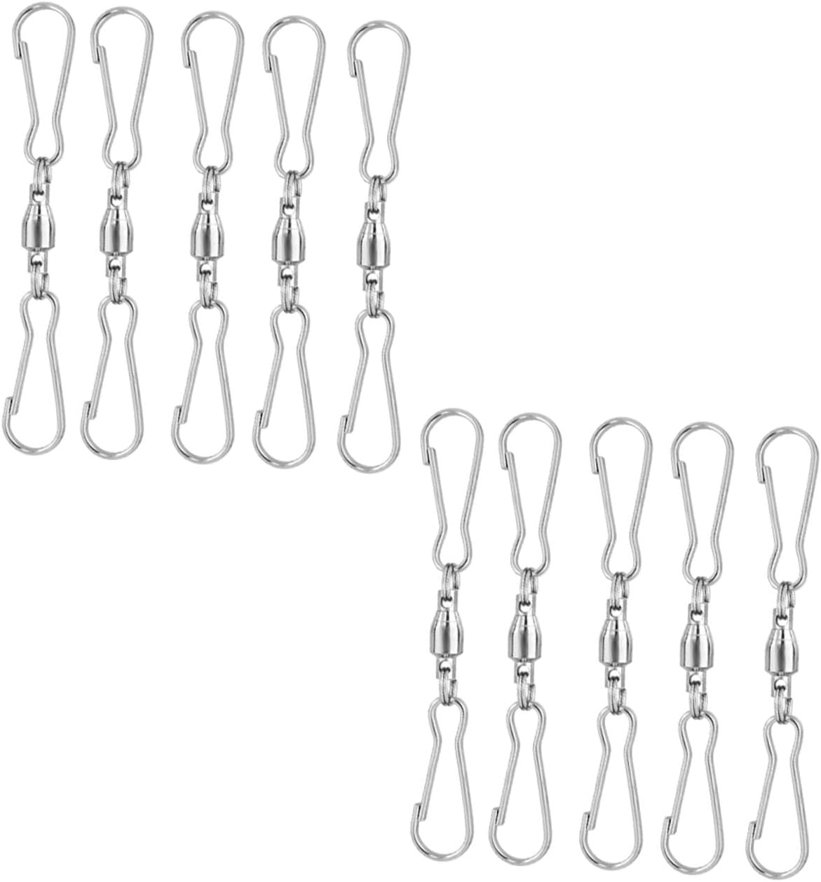 Set Mit 20 Silbernen Edelstahl-drehhaken, 360° Drehbar, Wasserdicht, Doppelklemme, Für Laternen Und Flaggen