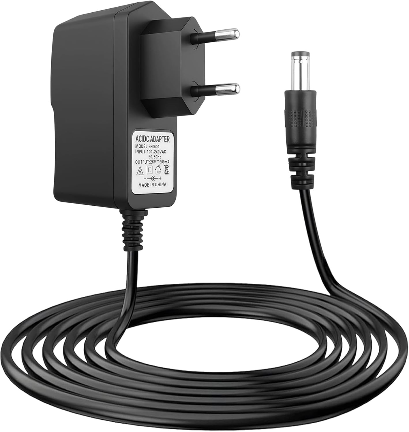Ladegerät Für Staubsauger, 26 V, 500 Ma, Universeller Netzadapter Für Akku-besen, 2-poliger Eu-stecker, Stabile Stromversorgung Mit 2 M Kabel, Sicherer Überspannungsschutz, Kompatibel Mit Mehreren Mod