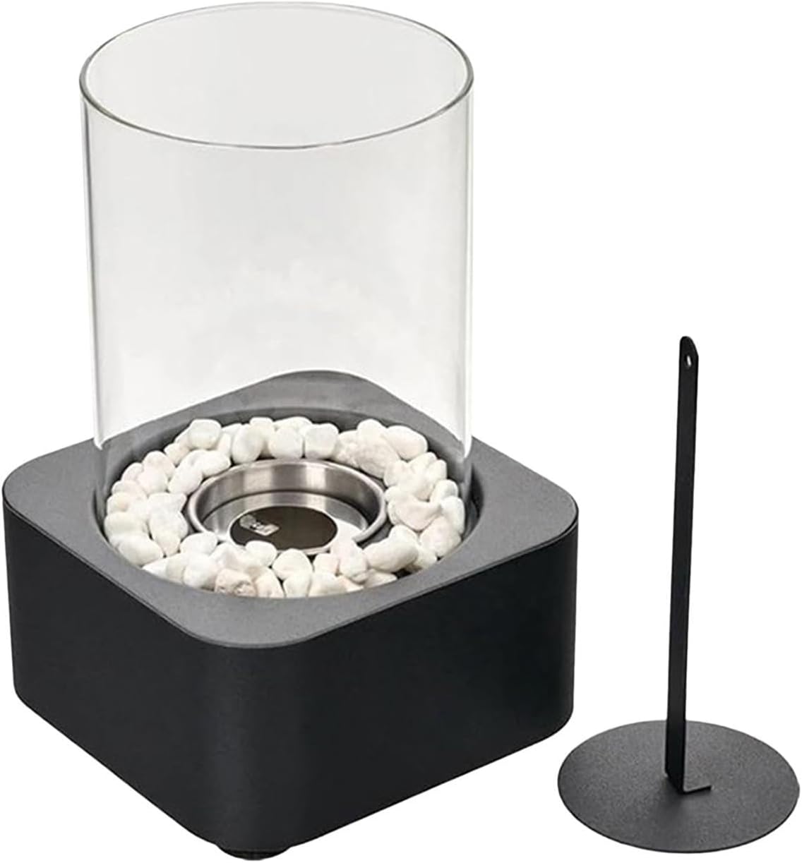 Gas-tisch-kohlenbecken – Tragbarer Außenkamin Terrassenheizer 29x16cm, Feuerschale Für Garten, Camping Und Wohnmobil, Mini-ethanol- Oder Gasbrenner Mit Echter Flamme