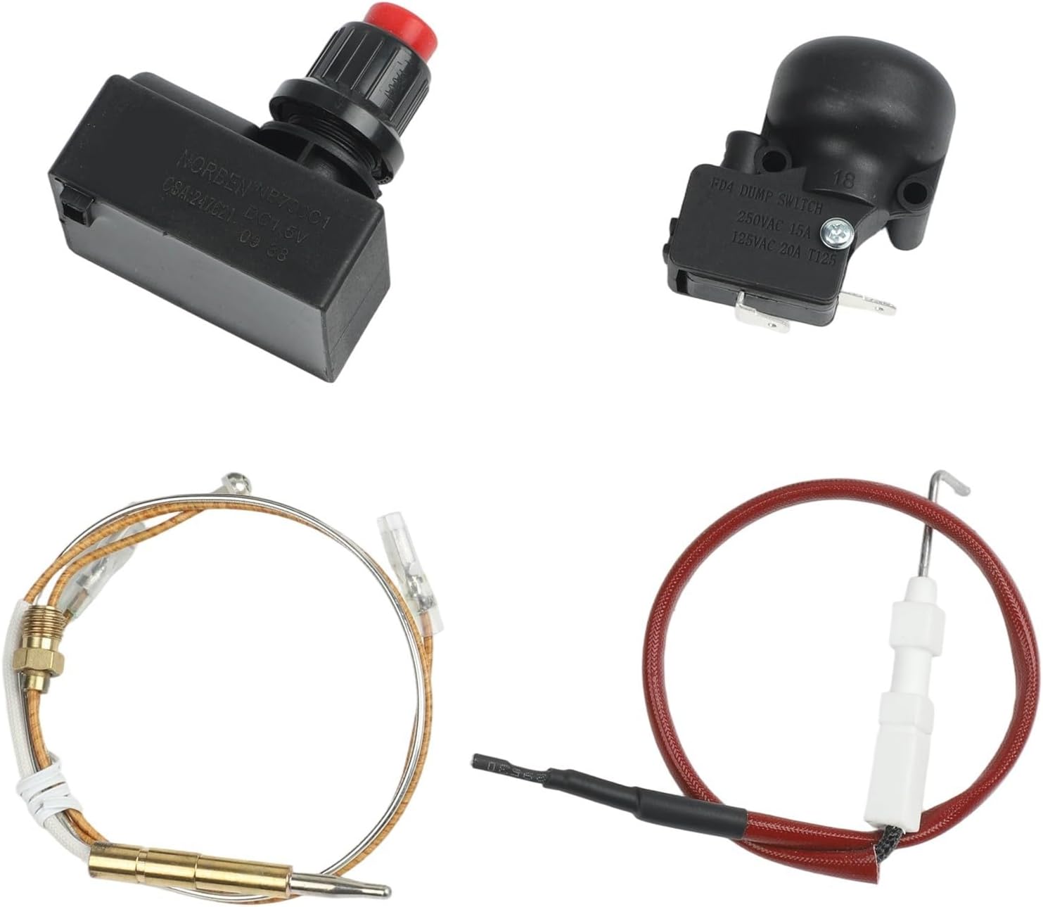 Gas-terrassenheizer-reparaturset Mit Thermoelement, Entleerungsschalter Und Aaa-batteriezünder – 4 Sicherheitsersatzteile Für Propanheizer Im Freien