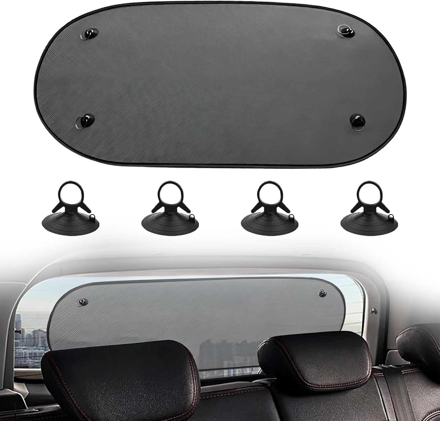 Sonnenschutz Für Das Auto Hinten, 100 X 50 Cm, Faltbarer Sonnenschutz Für Die Heckscheibe Mit 4 Saugnäpfen, Netz-sonnenschutz Für Die Heckscheibe Für Suv-autos, Autofensterabdeckung