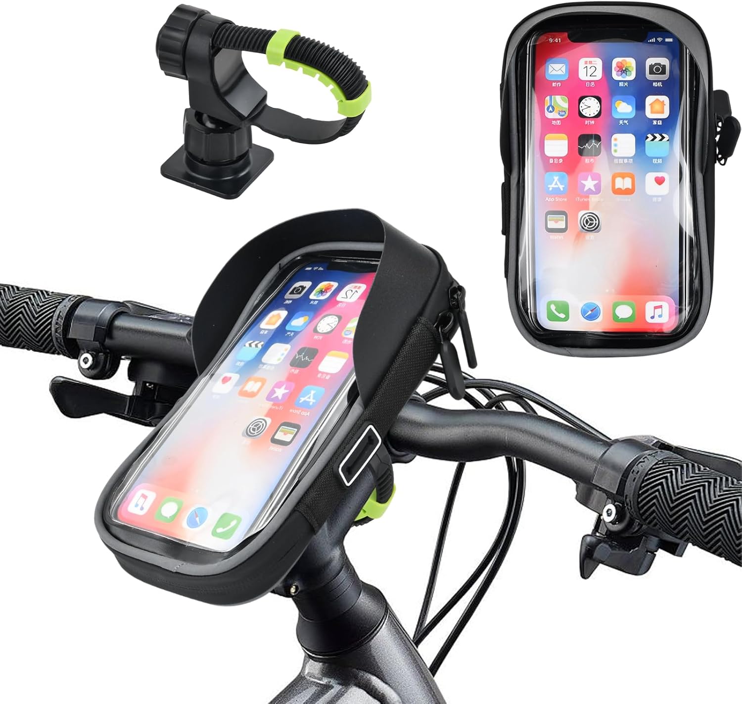 Wasserdichter Fahrrad-handyhalter, Rahmen-lenker-fahrradtasche, Mit Regenschutz, 360-grad-touchscreen Für 7-zoll-smartphone