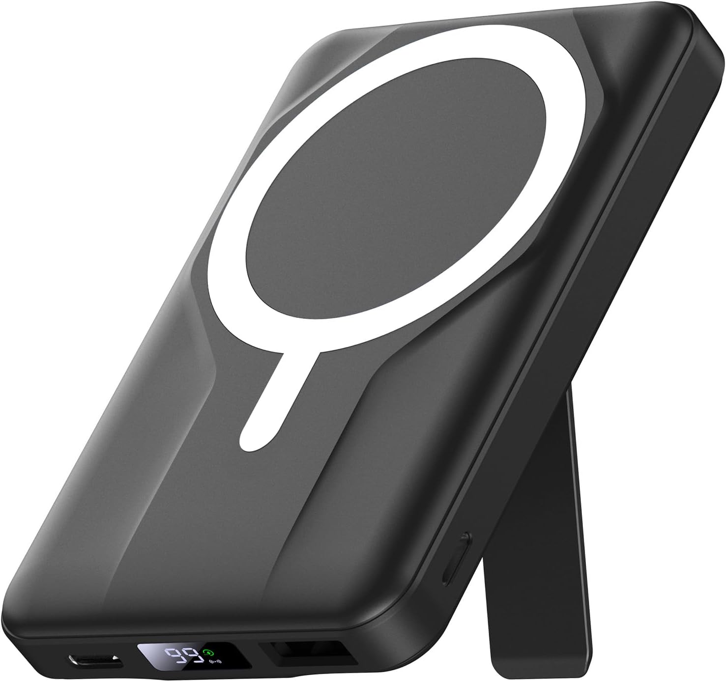 Magnetischer Externer Akku, Kompatibel Mit Magsafe, 10000 Mah, Tragbares Kabelloses Ladegerät, Powerbank, Schnelles 20 W Pd Usb-c, Mit Halterung Und Led-anzeige, Für Iphone 17/16/15/14/13/12-serie, Sc