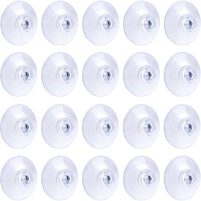 Packung Mit 20 Transparenten 3-cm-saugnäpfen – Flexibles Pvc-kunststoff – Maximale Traglast 1,4 Kg – Für Glatte, Porenfreie Oberflächen