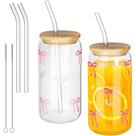 Set Mit 2 Matcha-gläsern, Matcha-tassen 500 Ml, Gläser Mit Deckel Und Strohhalm 500 Ml, Gläser Für Tee, Getränke, Saft, Eiskaffee, Latte, Für Ein 11-jähriges Mädchen