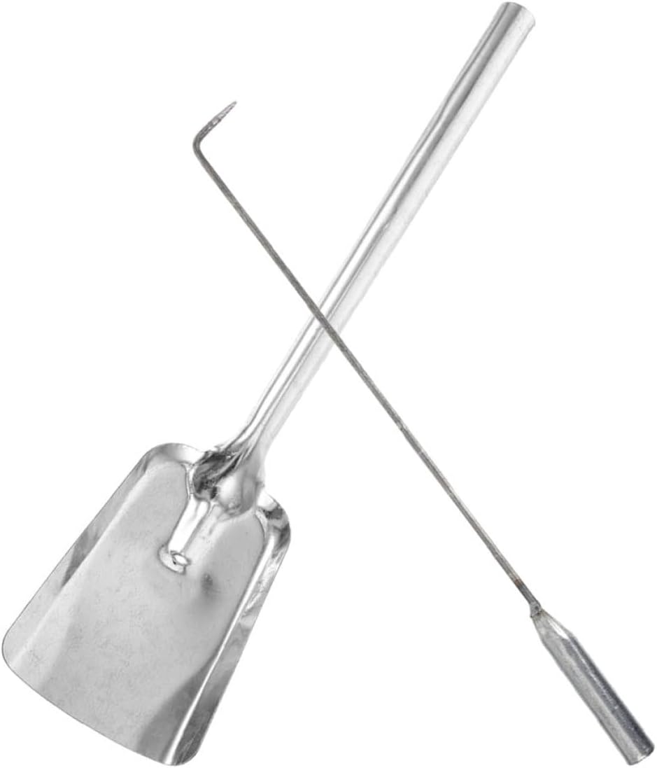 Hochtemperaturbeständiges 45-stahl-kaminbesteck-set, Silberne Schaufel Und Schürhaken Für Innenkamin, Elegantes Design
