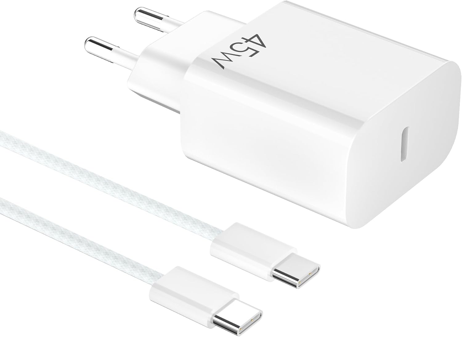 45-w-gan-usb-c-schnellladegerät – Usb-c-buchse, Netz-schnellladegerät Für Smartphone 17/16/15 Pro Max/s25/s24/s23 Tablets, Typ-c-wandadapterspitze, Schnellladegerät, 60 W, 1 M Typ-c-kabel
