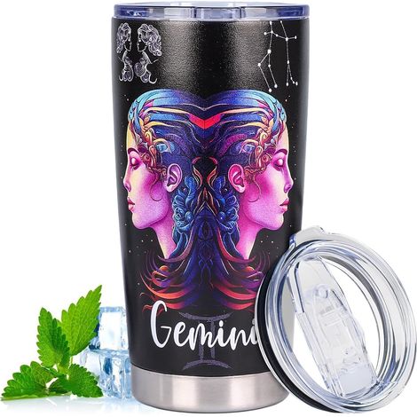 Thermobecher Aus Edelstahl, 560 Ml, Doppelwandig Isolierter Vakuumbecher, Reisebecher Mit Deckel, Pulverbeschichteter Becher Für Heiße Und Kalte Getränke (gemini)