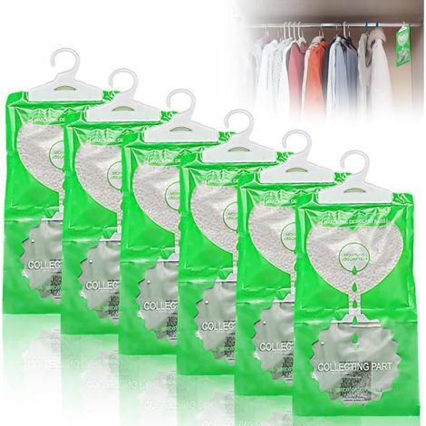 Set Mit 6 Kleiderbügel-luftentfeuchtern, Hänge-luftentfeuchter Für Küche, Badezimmer, Kleiderschrank, Auto [m417]