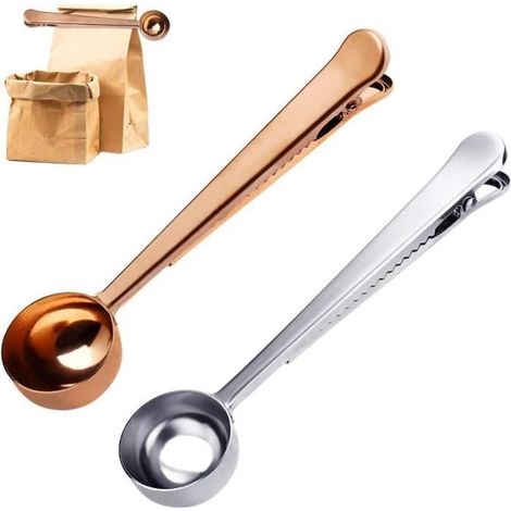 Kaffeelöffel – Nicht Spezifiziert – 2er-set – Gold Und Silber – Clipverschluss – Edelstahl