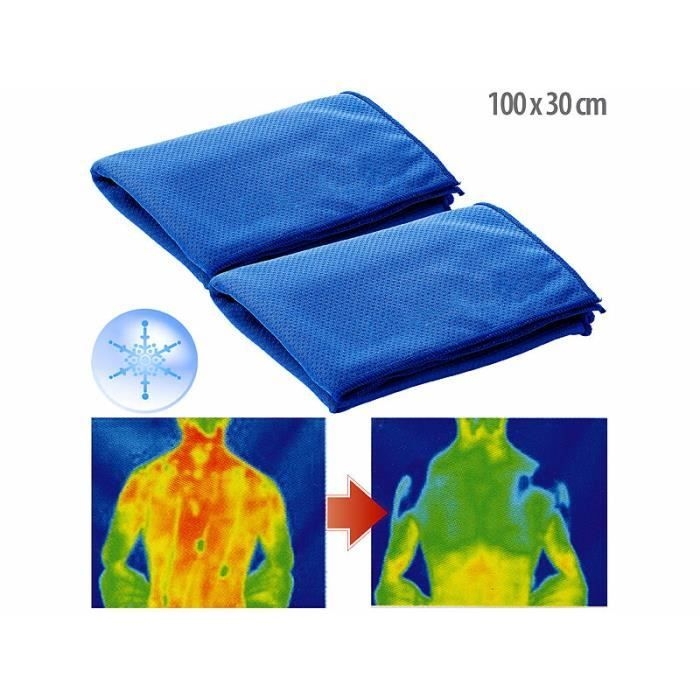 Erfrischende Handtücher - Perle - 2er-set - Blau - 100 X 30 Cm - Waschbar - Uv-beständig