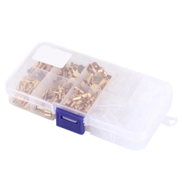 Salalis 210 Stück Drahtklemmen, Goldisolierte Stecker Und Buchsen, Elektrische Drahtverbinder, 2,8/4,8/6,3 Mm, Selbstschneidende Crimp-klemmen