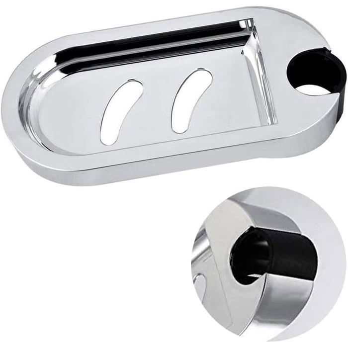 Seifenschale Für Duschstange - Verstellbare Seifenschale Für Duschstange, Küche, Badezimmer, 25 Mm Loch (silber, 1