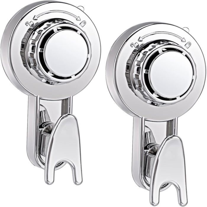 Set Mit 2 Leistungsstarken Vakuum-saughaken, Handtuchhaken, Wandmontage-saughaken Für Das Badezimmer (silber)
