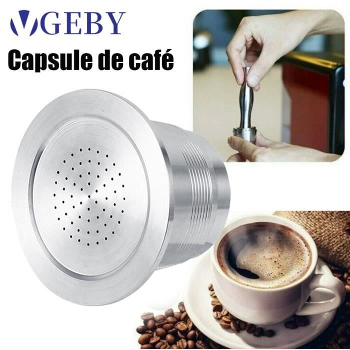 Wiederverwendbarer Kaffeebecher – Nespresso Str – Edelstahl – Fassungsvermögen 4–5 G – Grau
