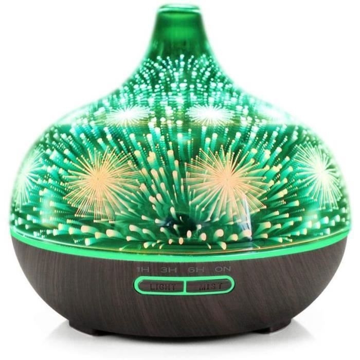 400-ml-aroma-diffusor, 3d-glas-luftbefeuchter, Ultraschall-aroma-diffusor Mit 7 Led-farben Für Zuhause