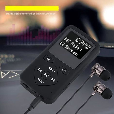 Tragbarer Dab/dab+-radioempfänger – Mp3-player – Bluetooth 4.0 – Kopfhörer Inklusive