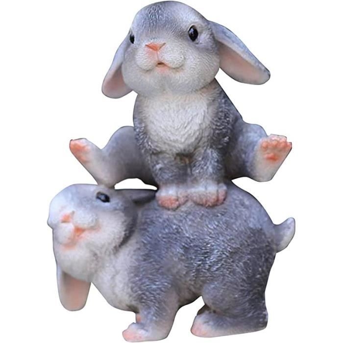 Gartenfiguren, Hasenfiguren, Bürodekoration, Bastelarbeiten, Inszenierte Hasenskulpturen Für Springende Graue