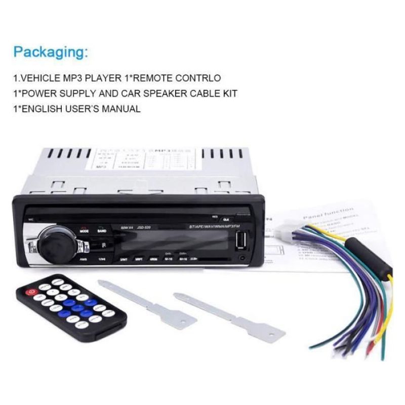 Bluetooth-autoradio, 4x60w Auto-stereo-video-fm-radio, Mp3-player Mit Usb-, Sd- Und Aux-anschluss Sowie Freisprecheinrichtung Und Fernbedienung