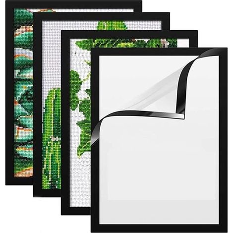 Set Mit 4 Magnetischen Diamantmalerei-rahmen, 30 X 40 Cm, Selbstklebender Magnetrahmen, Innengröße 25 X 35 Cm, Zubehör