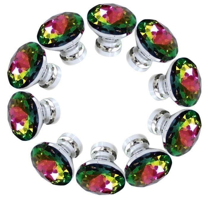 Pow 10 Stück 30 Mm Diamantkristallgriff (farbig)