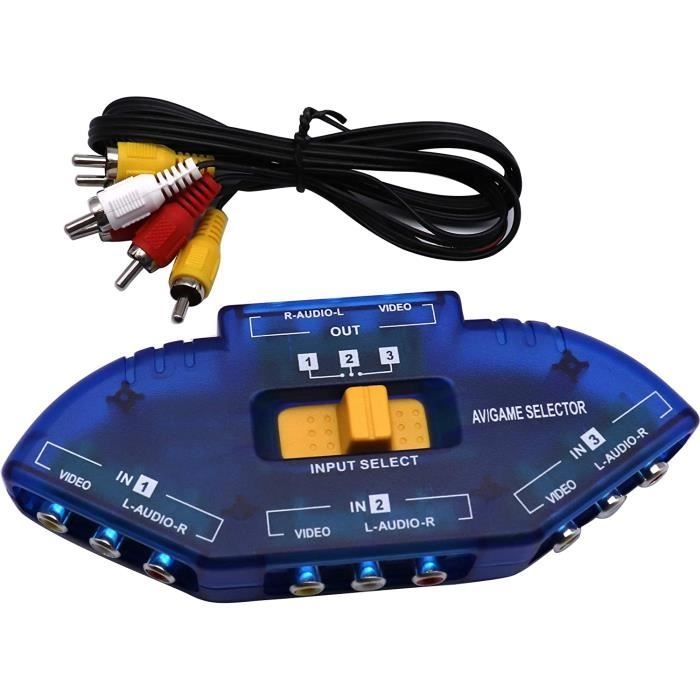 3-port-eingang, 1 Ausgang, Video, Audio, Av, Rca-schalter