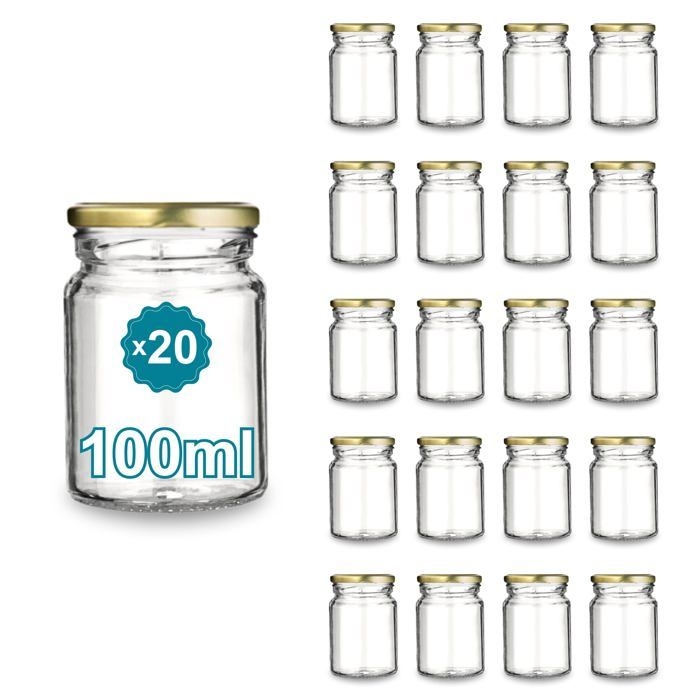 20 Leere 100-ml-marmeladengläser Aus Glas – Gläser, Kleine Gläser, Gläser Für Konfitüren Und Marmeladen, Honiggläser