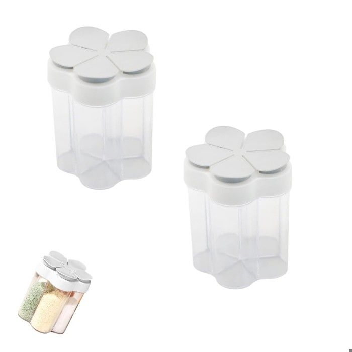 Set Aus 2 Mehrzweck-gewürzgläsern, 11 Cm, Mit Transparenten Und Grauen Deckeln, Ideal Für Camping, Kochen Und Reisen