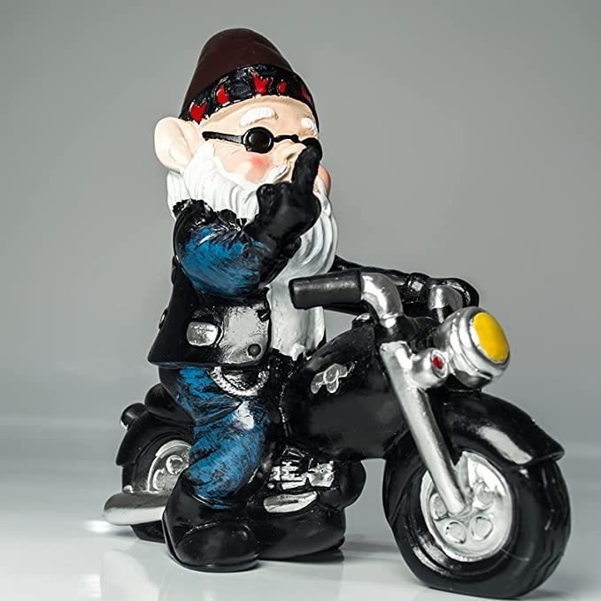 Gartenzwerg, Motorrad-gartenzwerg, Gartenzwergfigur, Wasserdichter Sonnenschutz, Gartendekoration