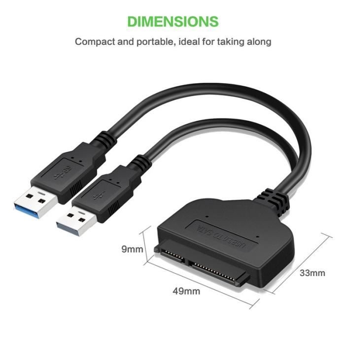 Sata 22-pin Auf Usb 3.0 Adapterkabel Für 2,5" Sata 1, 2,5" Sata 2 Hdd Und Sata Ssd Festplatten