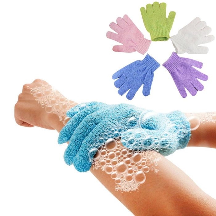 Set Mit 5 Peeling-handschuhen Für Dusche, Spa, Massage Und Körperpeeling, Entfernt Abgestorbene Hautschüppchen, Weich Und