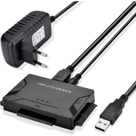 Usb-festplattenadapter, Usb 3.0 Auf Ide/sata, 1 M Usb-kabel Für 2,5"- Und 3,5"-ide/sata-hdds Und -ssds, Mit Externem Netzteil