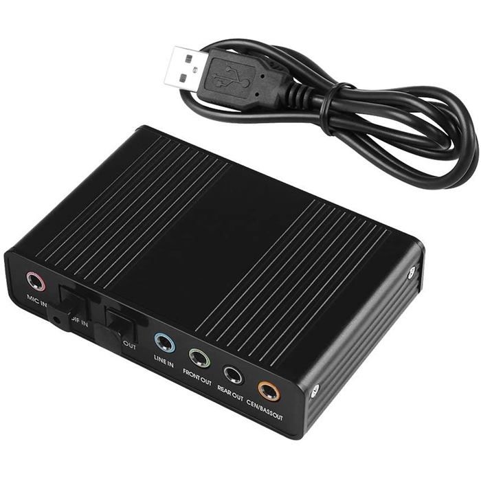 Externer Usb 2.0 6-kanal 5.1 Surround Optischer Spdif-audioadapter Für Aufnahmen Auf Laptop/pc (etikett)