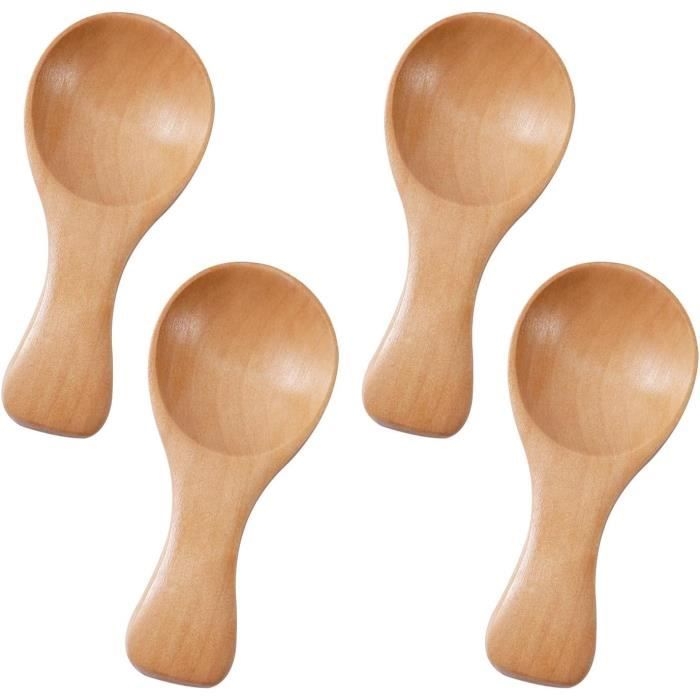 Holzlöffel – Küchenutensilien – 4er-set – 8,5 X 3,5 Cm – Ideal Für Gewürze Und Soßen