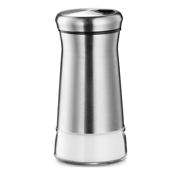 Salz- Und Pfefferstreuer-set – Gewürzspender Mit Verstellbaren Ausgießlöchern – Edelstahl Und Glas