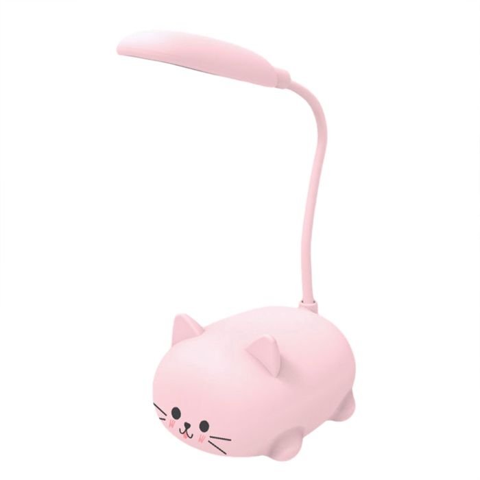 Mini-nachtlicht, Kleine Faltbare Led-schreibtischlampe, Usb-ladefunktion, Augenschutz, Rosa Katze