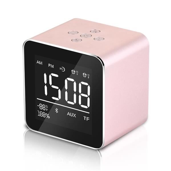 Bakeey V9 Mini Dual Alarm Spiegel-led-bluetooth-lautsprecher – Roségold