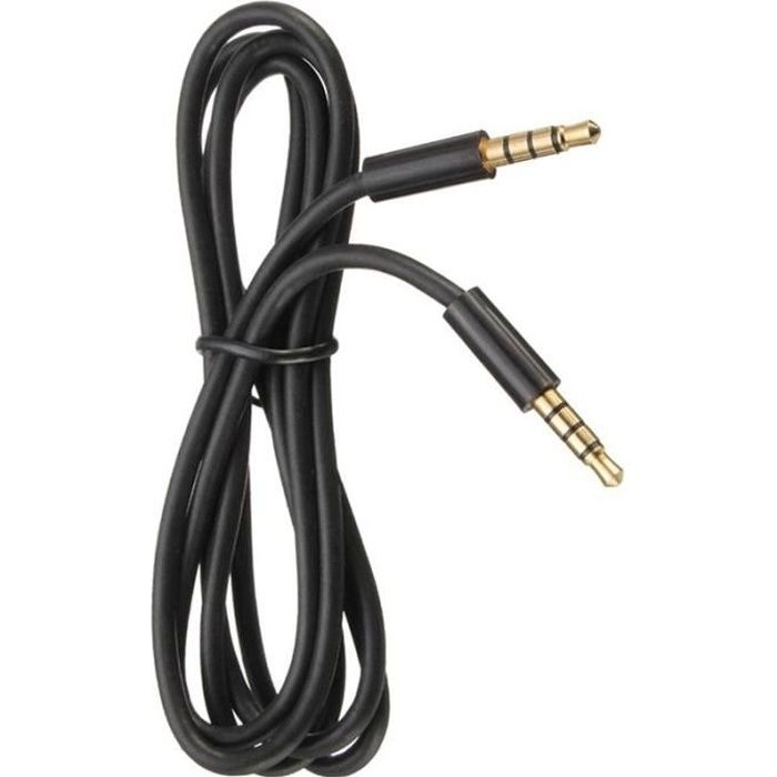 3,5-mm-klinkenstecker-auf-klinkenstecker-4-poliges, Schwarz Vergoldetes Audiokabel – Stereo-aux-kabel