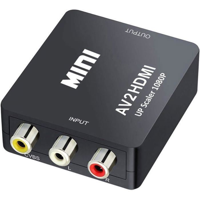 Mini Av Rca Cvbs Zu Hdmi Video-audio-konverter-adapter Unterstützt 720p Und 1080p Für Xbox 360, Ps1, Ps2, Wii Und N6-kameras (schwarz)