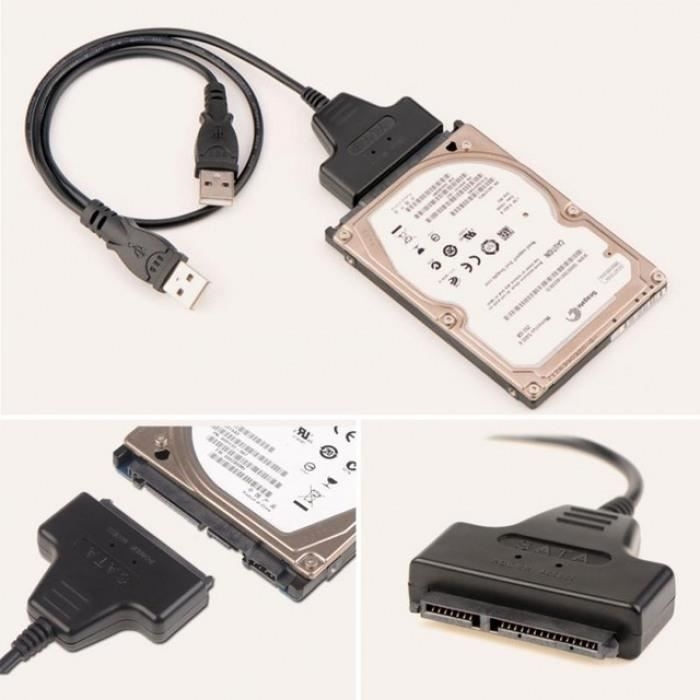 Dreifacher 2,5"-festplattenadapter (hdd) Mit Usb 2.0-zu-ide-sata-konverterkabel (uk Electronics Access)