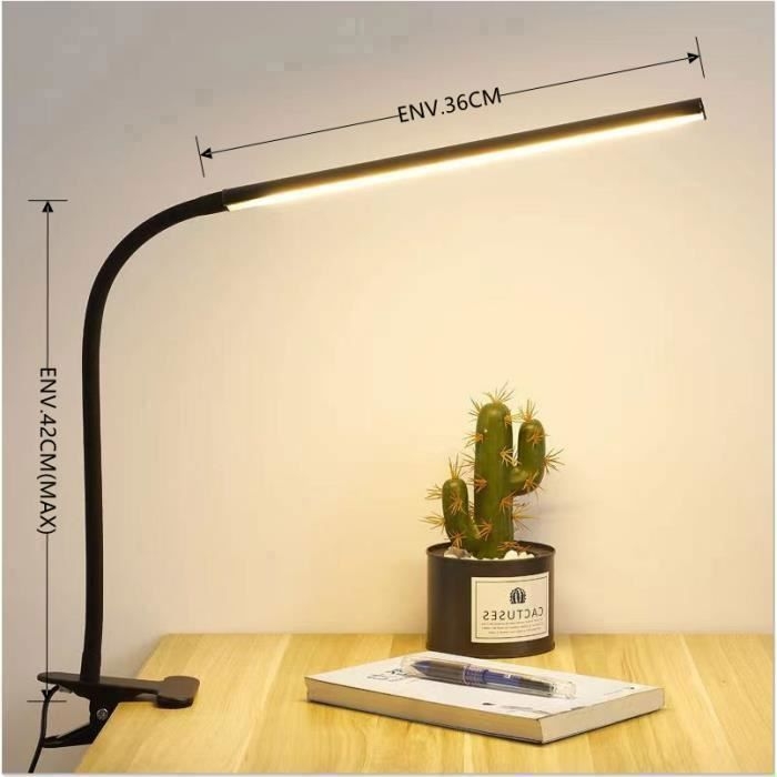 Schreibtischlampe – Led – Usb-anschluss – 3 Leuchtmodi – Augenschutz – 8 W – Schwarz