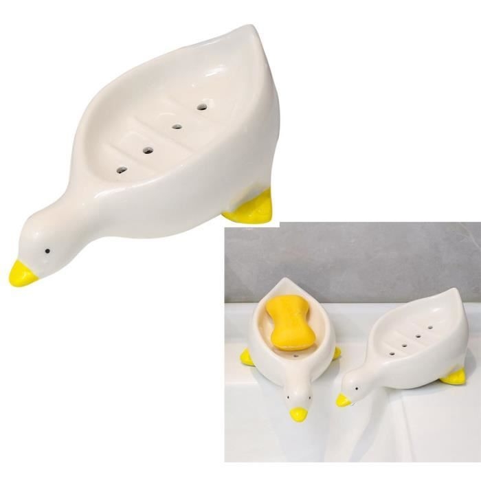 Seifenschale – Keramik – Ente – Selbstentleerend – Maße 20 X 8 Cm – Weiß