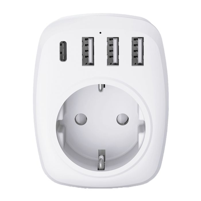 Eu/uk-reiseadapter – 4 Usb-anschlüsse – Weiß – Voltman