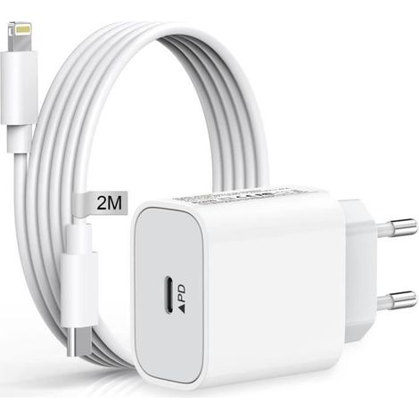 Ladegerät Für Iphone 14/14 Pro/14 Pro Max/14 Plus/13/12/11/se/xs/xr, 20 W Usb-c Schnellladefunktion Und 2 M Netzkabel, Weiß