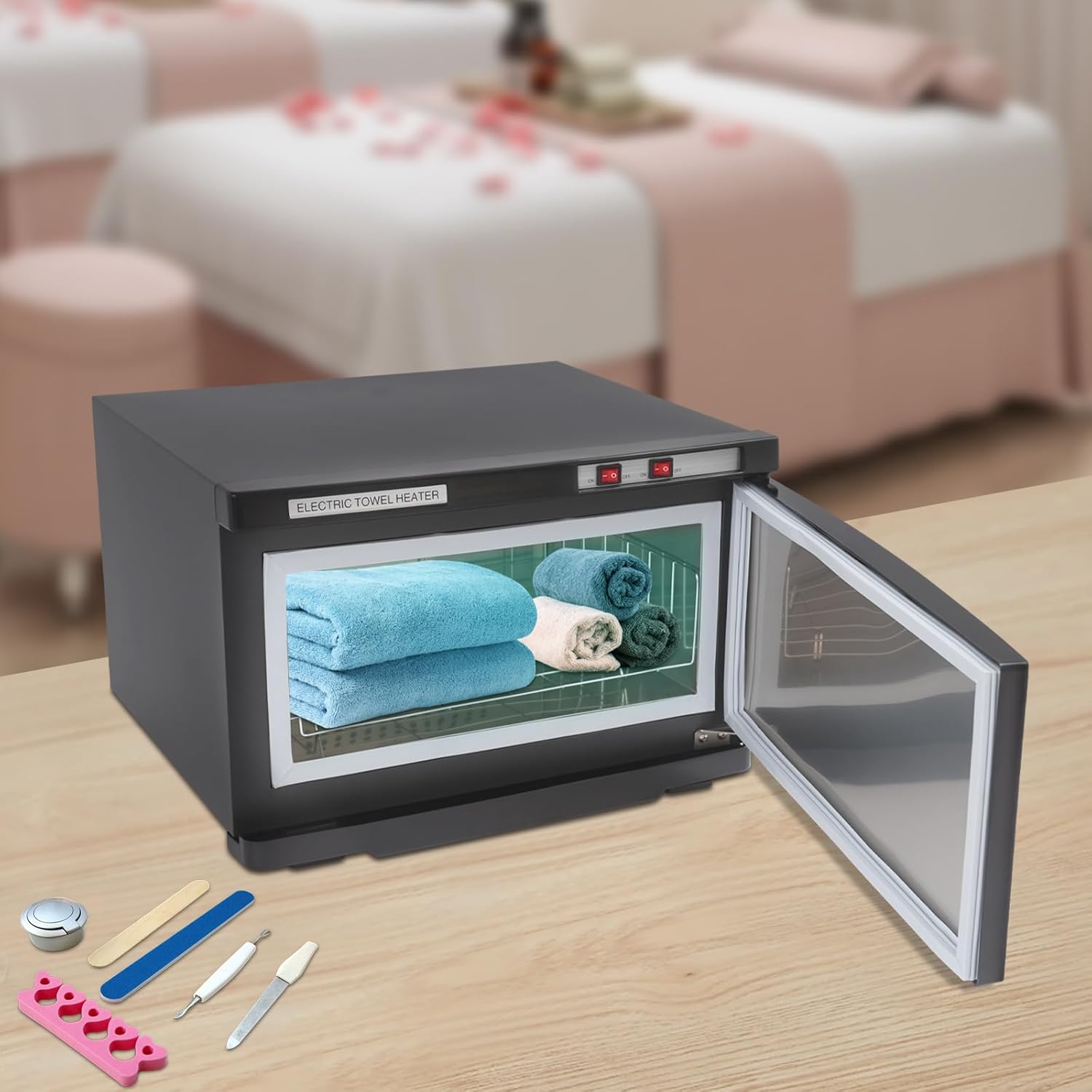 25l Handtuchwärmer Mit Uv Sterilisator, Wärmeschrank Kompressen Towel Handtuch Wärmer Hot Cabinet Uv-licht Sterilisator Für Schönheitssalon Beauty Salon Hotels (schwarz)