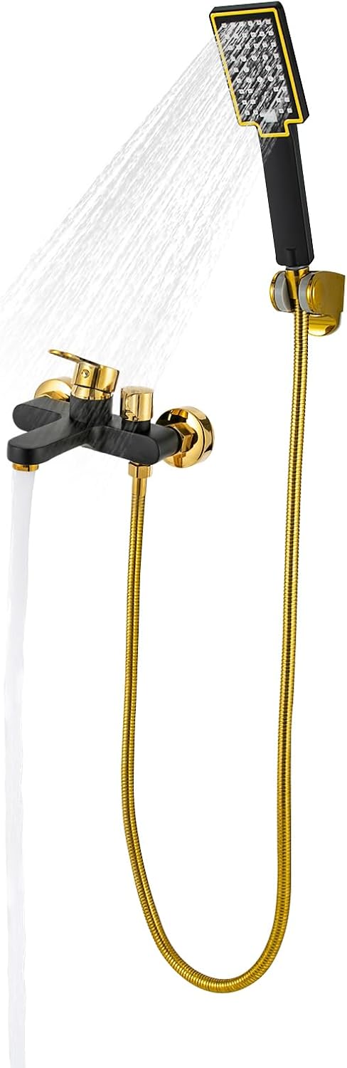 Drei Duschen In Schwarzem Gold, 2-in-1-funktion, Einstab-griff, Der Den Wasserfluss Und Die Temperatur Einstellt, Geeignet Für Hotels, Spa Und Familien